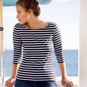 Saint James GARDE-COTE III Nautical Striped Sport Top With UV Protection